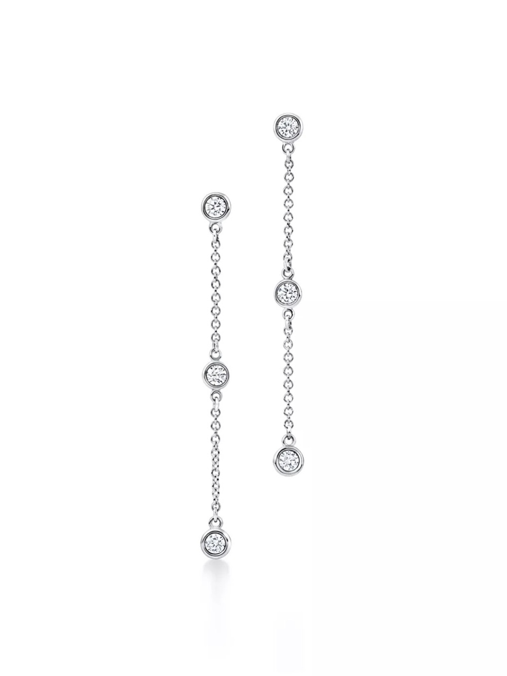 Tiffany & Co. Elsa Peretti diamonds by the yard platinum Drop Earrings